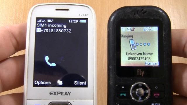 Incoming call & Outgoing call at the Same Time Fly V70 + Explay TV240 смотреть онлайн
