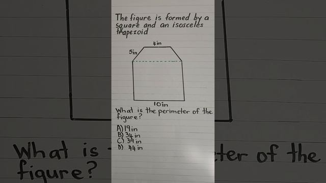 Perimeter Of Irregular Figure With Missing Lengths | Isosceles Trapezoid | #shorts