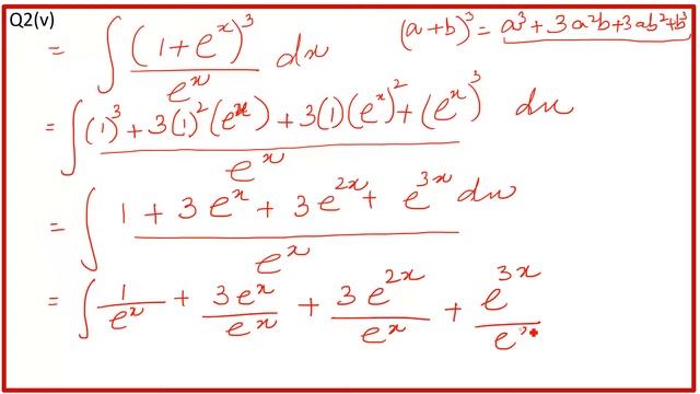 Math: F.Sc, 2nd year: Ch 3 Integration, Ex 3.2, Q2 (v) English Saima Academy
