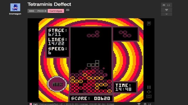 Tetraminis Deffect On Pico-8 By Tromagon