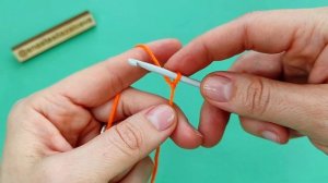 Набор петель крючком. Эластичный наборный край для вязания