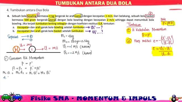 TUMBUKAN ANTARA 2 BOLA - MOMENTUM & IMPULS - FISIKA SMA смотреть онлайн
