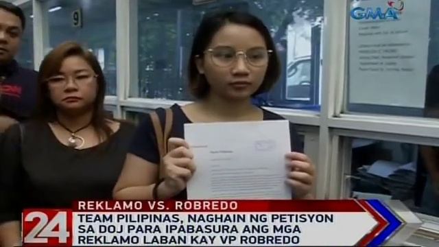 24 Oras: Team Pilipinas, naghain ng petisyon sa DOJ para ipabasura ang mga reklamo vs. Robredo смотреть онлайн