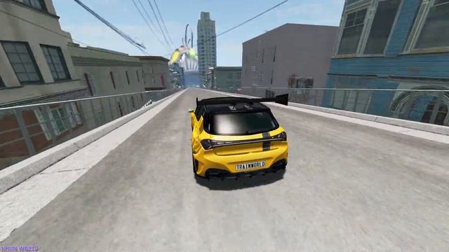 Incredible Jumping Cars Into The Mouth Of Anglerfish - Beamng Drive | TrainWorld