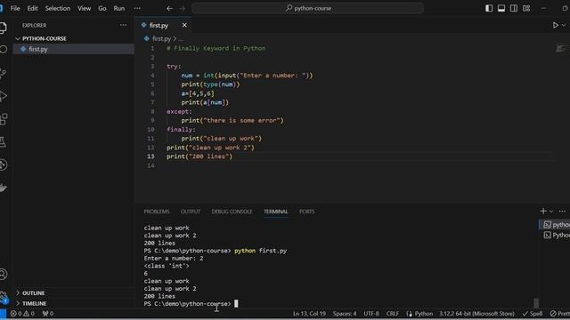 #32 - Finally Keyword in Python | Python Tutorial for Beginners | Python Tutorial смотреть онлайн