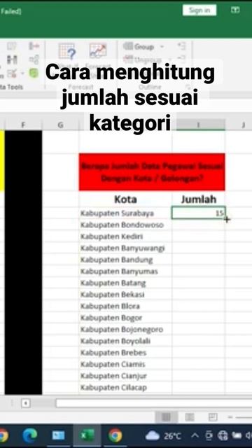 Cara Menghitung Jumlah Sesuai Kategori Pada Microsoft Excel #excel #exceltutorial