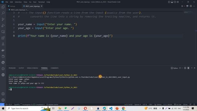Learn Python in Arabic #21 | User Input смотреть онлайн