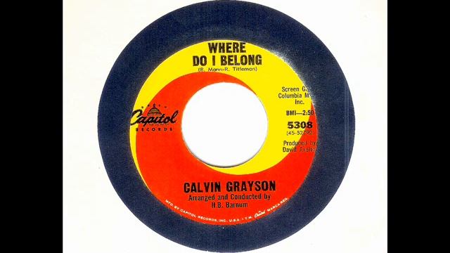 Calvin Grayson - WHERE DO I BELONG (Russ Titelman) (1964) смотреть онлайн