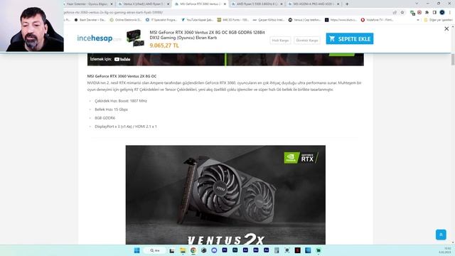 İnce Hesap Ventus X CNed AMD Ryzen 5 5500 | 16 GB | RTX 3060 8GB | 480 GB SSD Hazır Sistem