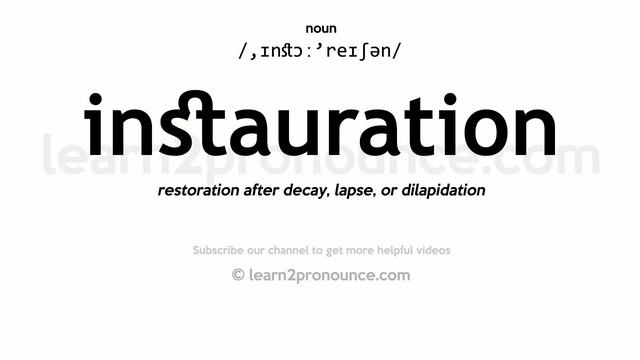 Pronunciation of Instauration | Definition of Instauration смотреть онлайн
