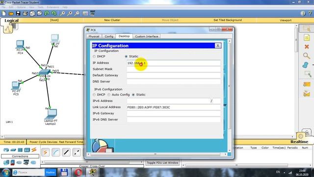 Cisco Packet Tracer Dasturida LAN Tarmoq Qurish