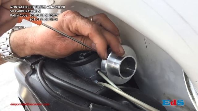POLINI | Kit cornetto di aspirazione e filtro aria per carburatore SI originale 20/20 24/24 Vespa смотреть онлайн