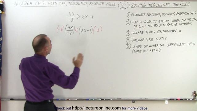 Algebra - Ch. 3: Formula, Inequalities, Absolute Value (21 of 33) Solve Inequalities The Rules смотреть онлайн