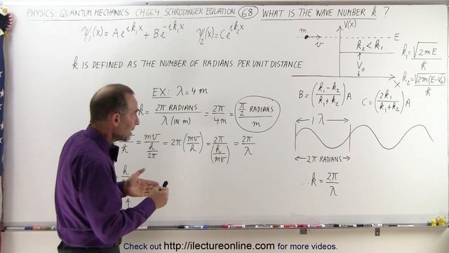 Physics - Ch 66 Ch 4 Quantum Mechanics: Schrodinger Eqn (68 of 92) What is the Wave Number k=? смотреть онлайн