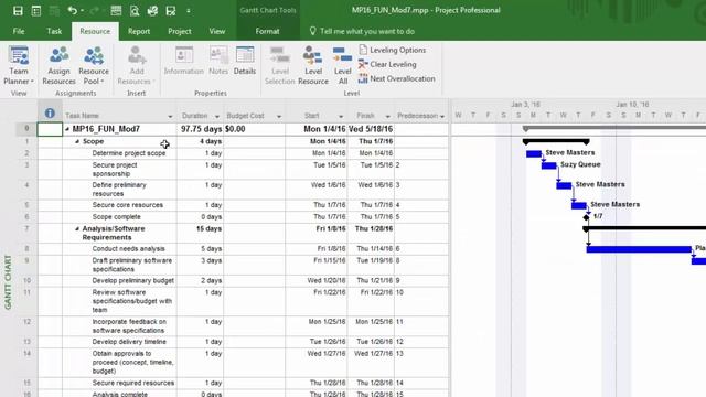 Microsoft Project 2016-Fundamentals-Module 7-Topic 7.4 смотреть онлайн
