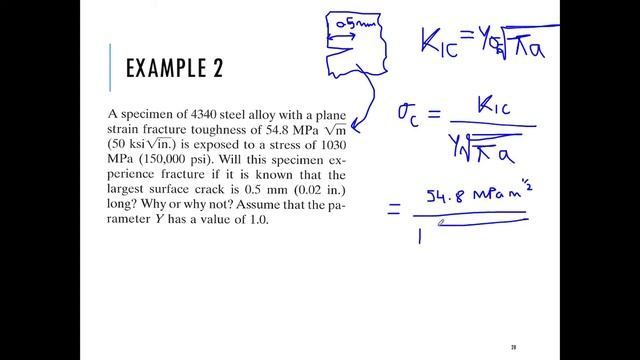 Mechanics Of Materials Lec 11 - Examples - Intro To Fracture