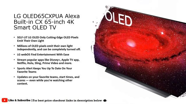 LG OLED65CXPUA Alexa Built in CX 65 inch 4K Smart OLED TV смотреть онлайн