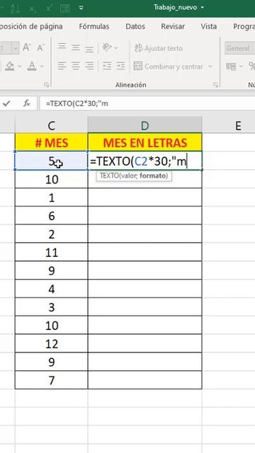 MESES DE NUMEROS A LETRAS EN #excel смотреть онлайн