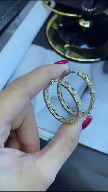 Серьги конго из серебра с багетными желтыми куб. циркониями смотреть онлайн