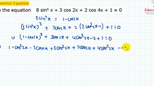 Solve the equation 8 sin6x+ 3 cos2x+ 2 cos4x + 1 = 0 смотреть онлайн