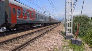 Пассажирский поезд Архангельск - Адлер тянет электровоз 2ЭС4К Дончак | РЖД | Поезд | Железная дорога