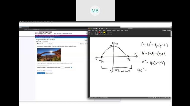 PreCalculus 10.3 Application Parabola Question 10 12 смотреть онлайн