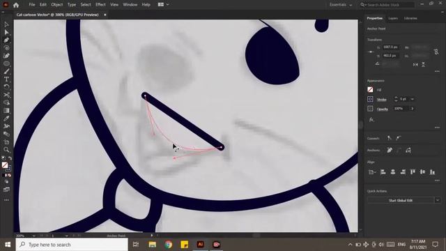 Cute Cat Vector Drawing Process in Adobe illustrator l Draw Vector #2 смотреть онлайн