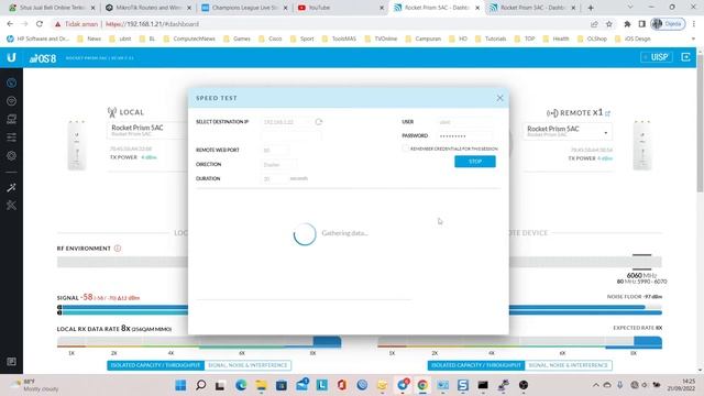 Speedtest 80MHz Point to Point Rocket Prism 5 AC 300Mbps смотреть онлайн