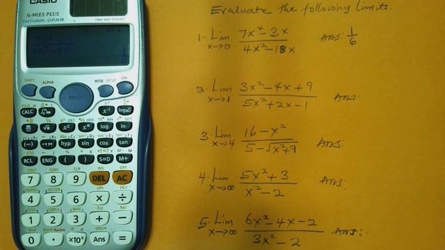 Using Casio fx-991 ES PLUS calculator to calculate the Limit of a function. смотреть онлайн