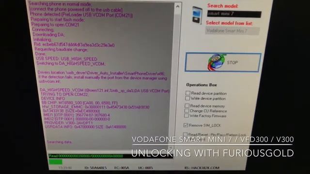 VODAFONE SMART MINI 7 / VFD300 / V300 UNLOCKING USING FURIOUSGOLD смотреть онлайн