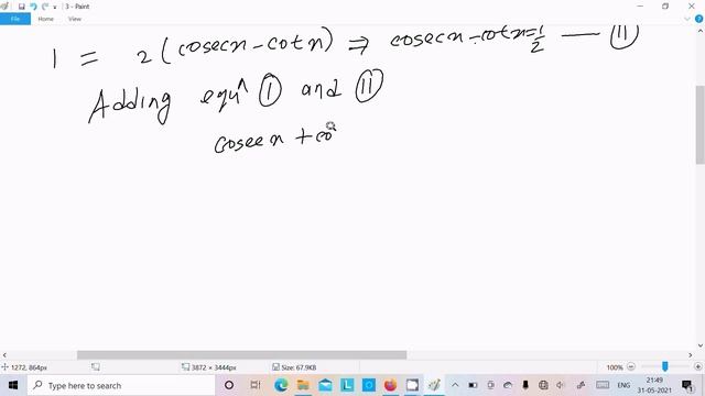 If Cosecx + Cotx = 2 , Find Cosx