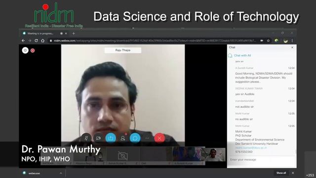 Webinar on Data Science and Role of Technology Jointly Organised by NIDM and WHO | INDIA | DISASTER смотреть онлайн
