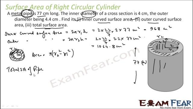 Maths Surface Area & Volumes part 8 (Numerical:Surface Area Cylinder) CBSE class 9 Mathematics IX смотреть онлайн