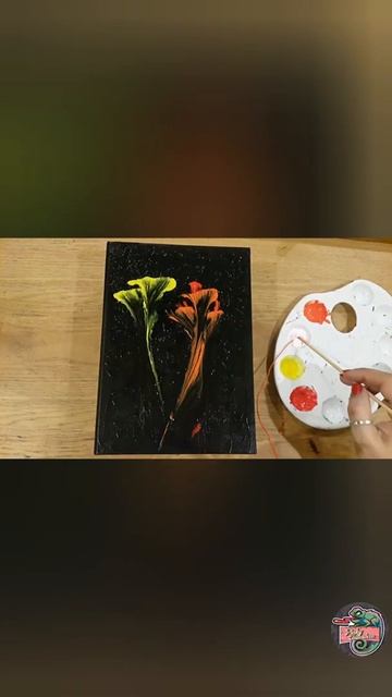 Strings Painting | Strings Pulling With Acrylic | Abstract Art #shorts (Pinky Chameleon بينكي) смотреть онлайн
