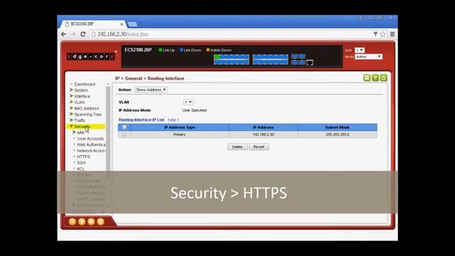 ECS2100 series Web Management Basic Introduction смотреть онлайн