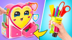 Мастерим органайзер в форме сердечка для школьных принадлежностей и угощений!