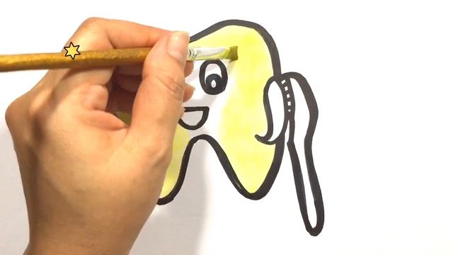 Kак рисовать зубы и зубную щетку ? | How to draw teeth and toothbrush смотреть онлайн