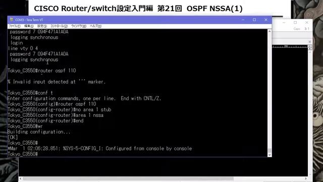 CISCO Router/switch設定入門編　第２１回　OSPF　NSSAの設定 смотреть онлайн
