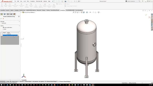 SOLIDWORKS Simulation - Pressure Vessel смотреть онлайн