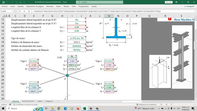 Diseño de Columna de acero - metálico. Según AISC (plantilla excel profesional) смотреть онлайн