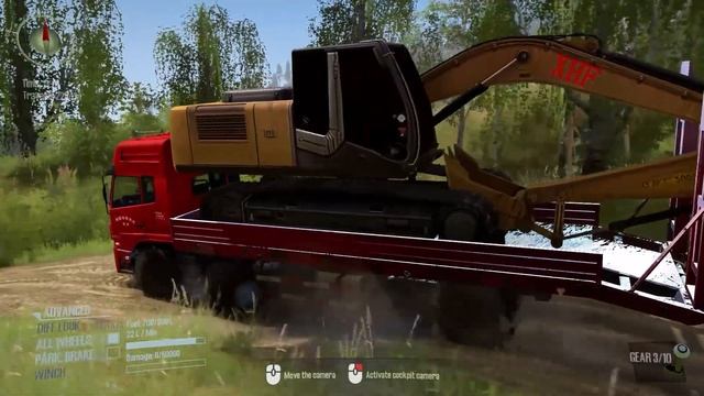 Spintires: MudRunner - Truck Transports Excavator In Hill Road смотреть онлайн