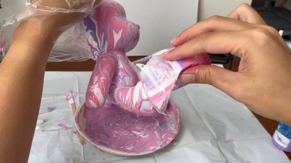 【ART VLOG】DIY fluid bearbrick / Fluid Art Painting Work