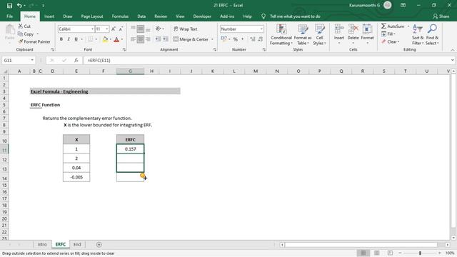Excel ERFC Function смотреть онлайн