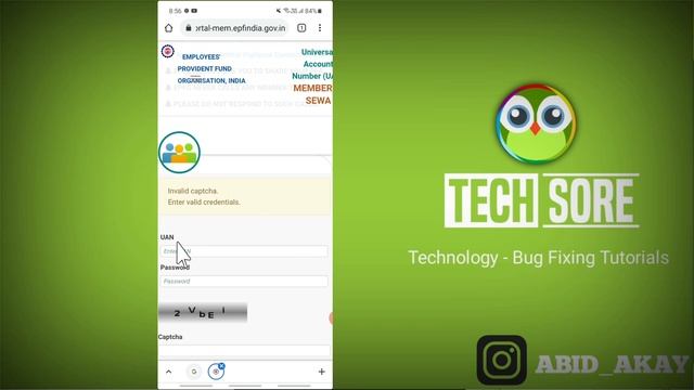 Enter valid Credentials & Invalid Captcha in Epfo Provident Fund смотреть онлайн