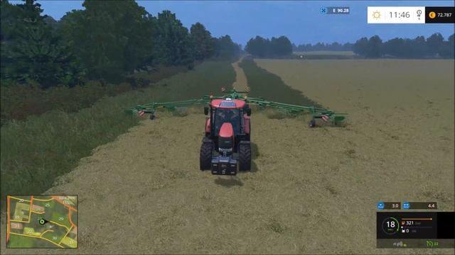 Windrowing with a Case Puma and a Krone Swadro 2000 смотреть онлайн
