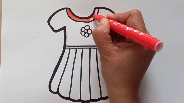 How to Draw Dresses with Rainbow Color fun for kids смотреть онлайн