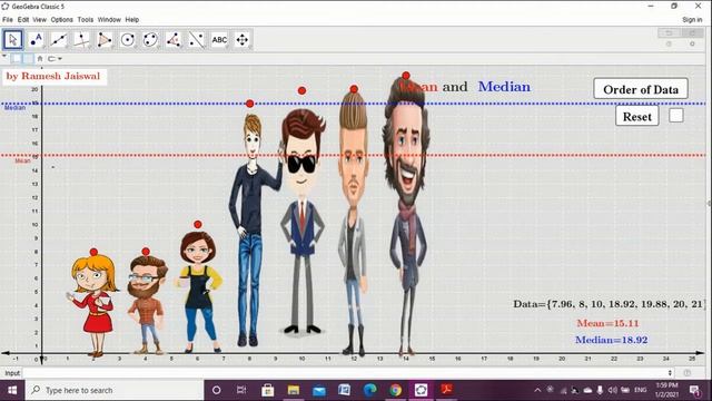 Mean And Median Use GeoGebra