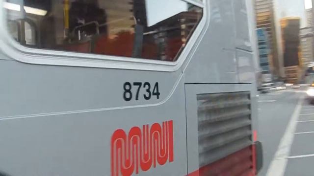 MUNI New Flyer XDE40 8734 Destination Sign Boots Up And Bus Takes off смотреть онлайн