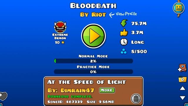 Как пройти Bloodbath за 2 клика в Geometry dash 2.2 - Баг геометри даш смотреть онлайн