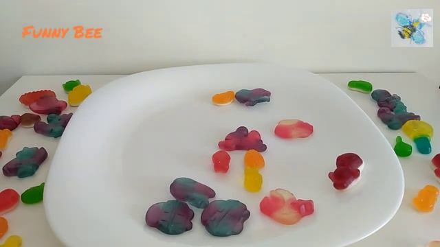HARIBO 43 JELLY CANDIES of different COLORS, from Funny Bee ,43Разноцветные Желейные Конфеты смотреть онлайн